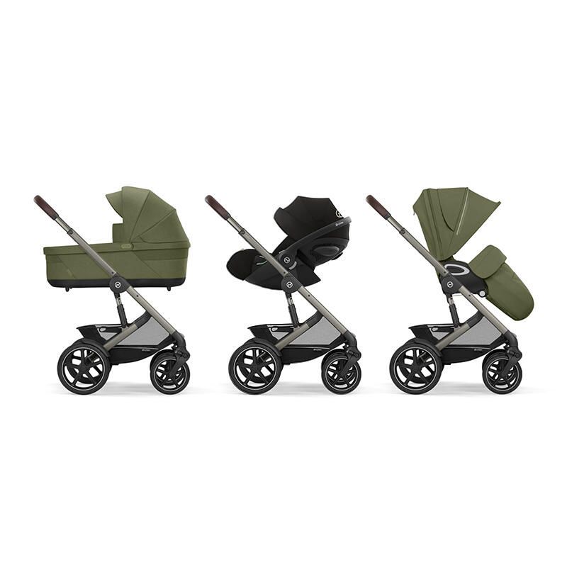 Poussette Trio Talos S Lux + Siège auto Cloud G3 Plus + Nacelle S Lux + Base G3 Set M Moss Green - cybex