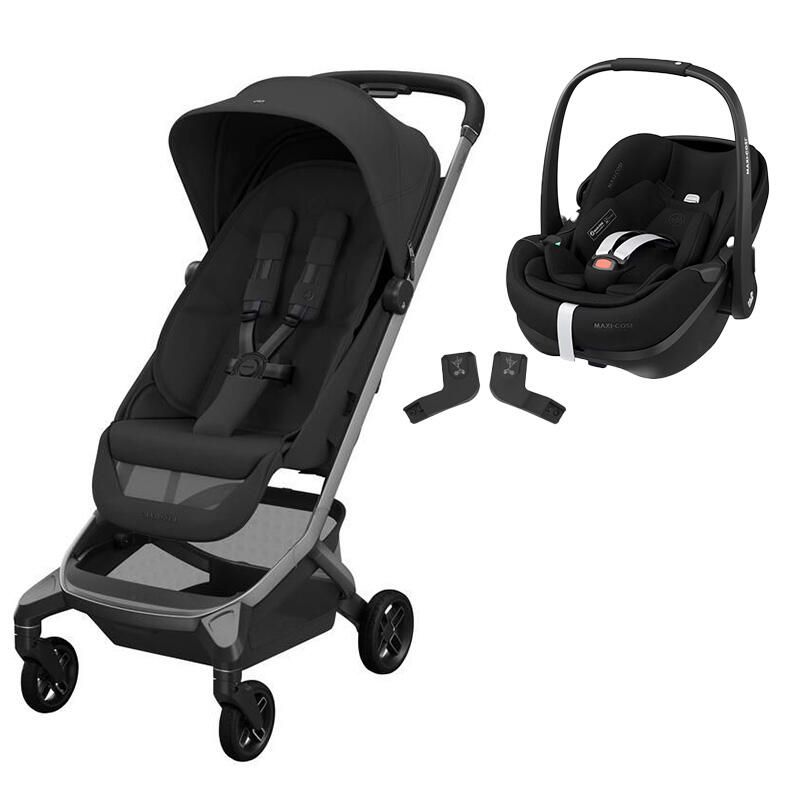 Poussette Duo Fame Cabin + Siège auto Pebble 360 Pro 2 Onyx Black - maxi cosi