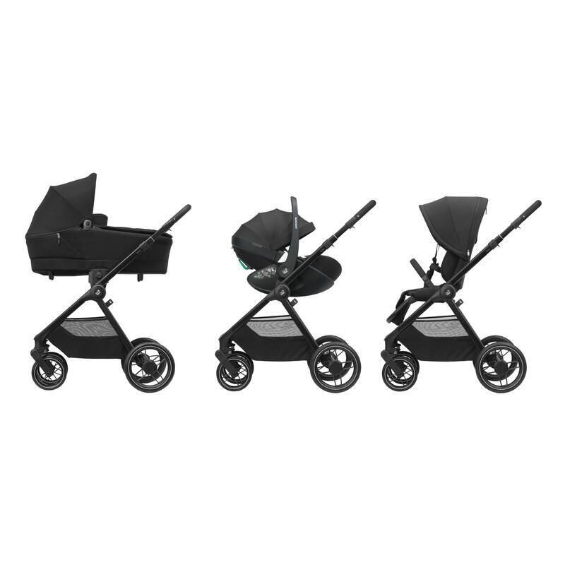 Poussette Trio Oxford + Siège auto Pebble 360 Pro 2 + Nacelle Sense Twillic Black - maxi cosi