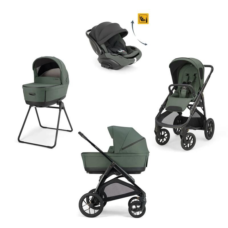 Poussette Trio System Quattro Aptica XT + Siège auto Darwin Recline + Nacelle Open Up Taiga Green - inglesina