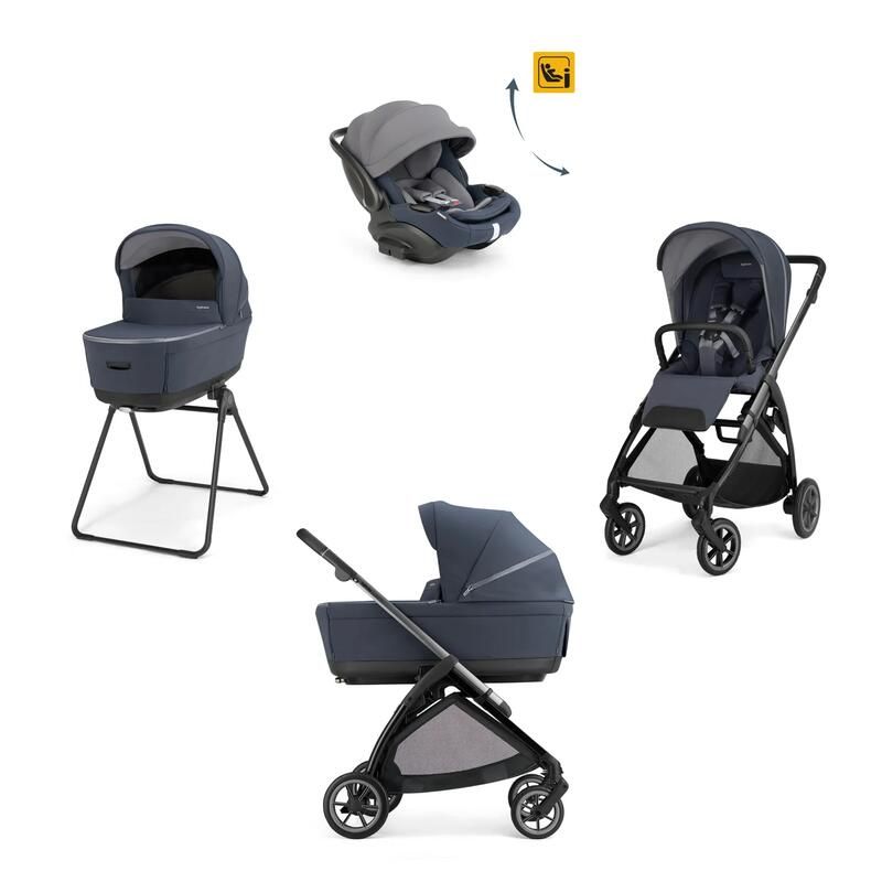 Poussette Trio System Quattro Electa + Siège auto Darwin Recline + Nacelle Open Up Rooftop Bleu - inglesina