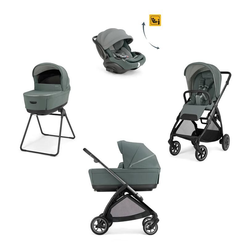 Poussette Trio System Quattro Electa + Siège auto Darwin Recline + Nacelle Open Up Studio Grey - inglesina