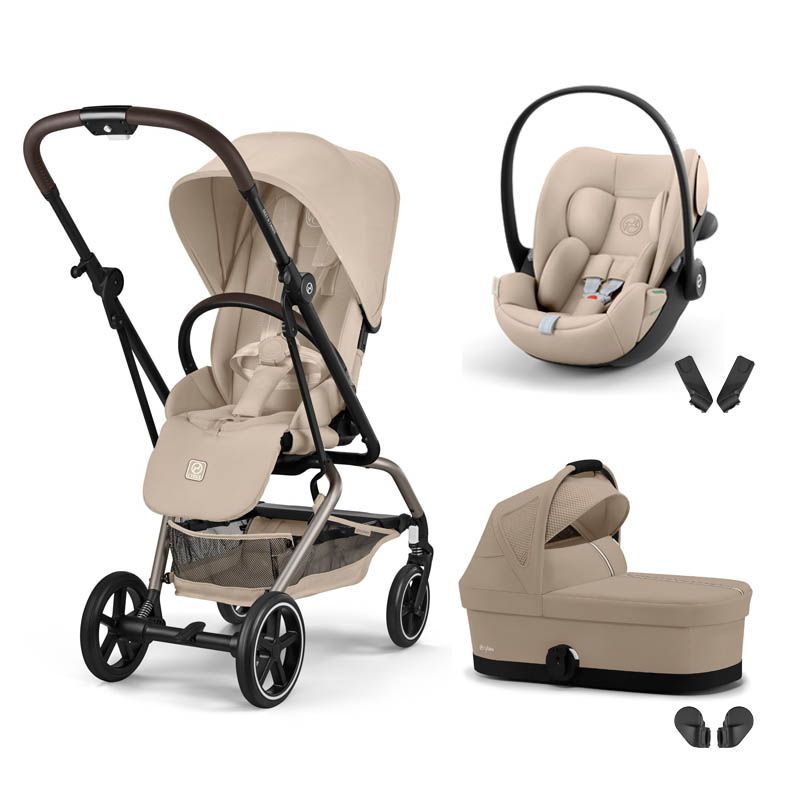 Poussette Trio Eezy S Twist+ 2 + Cloud G3 + Nacelle Almond Beige - cybex