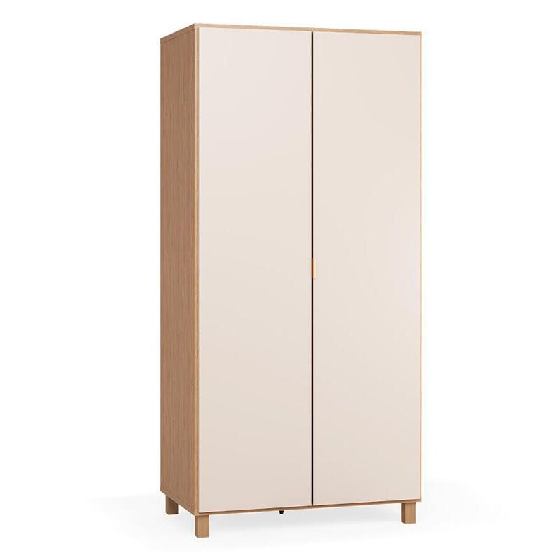 Armoire 2 portes Simple Chêne Sable Beige - vox