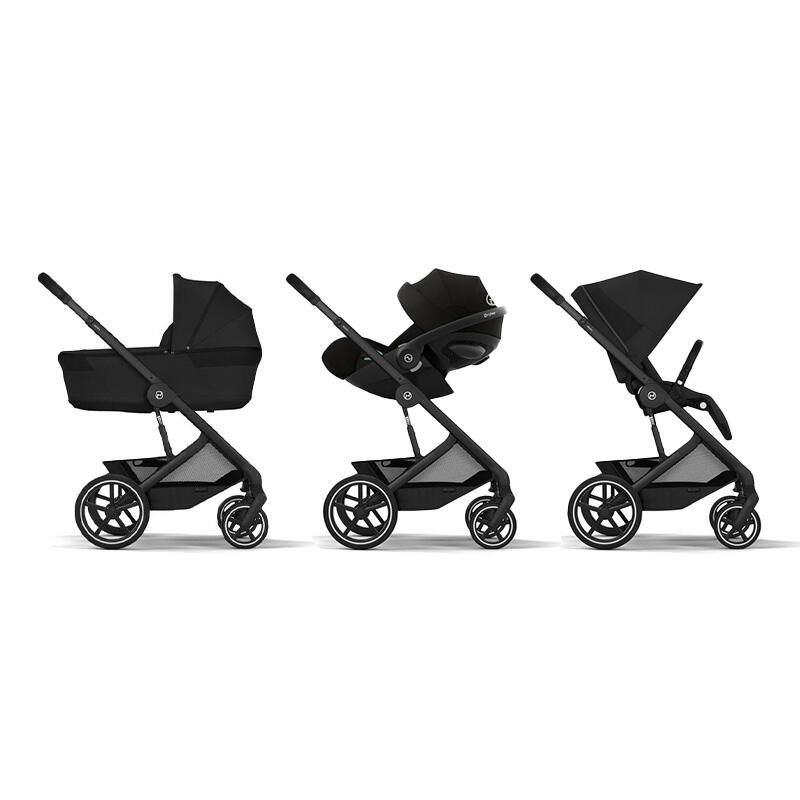 Poussette Trio Balios S Lux 4 + Siège auto Cloud G3 Comfort + Nacelle Balios pliable Moon Black - cybex
