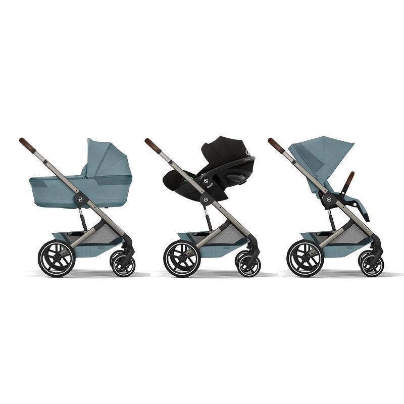 Poussette Trio Balios S Lux 4 + Siège auto Cloud G3 Comfort + Nacelle Balios pliable Stormy Blue - cybex
