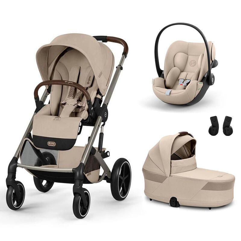 Poussette Trio Balios S Lux 4 + Siège auto Cloud G3 Comfort + Nacelle Cot S Lux 4 Almond Beige - cybex