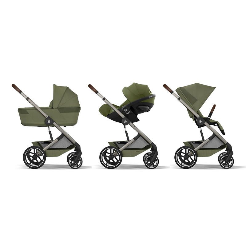 Poussette Trio Balios S Lux 4 + Siège auto Cloud G3 Plus + Nacelle Balios pliable Moss Green - cybex