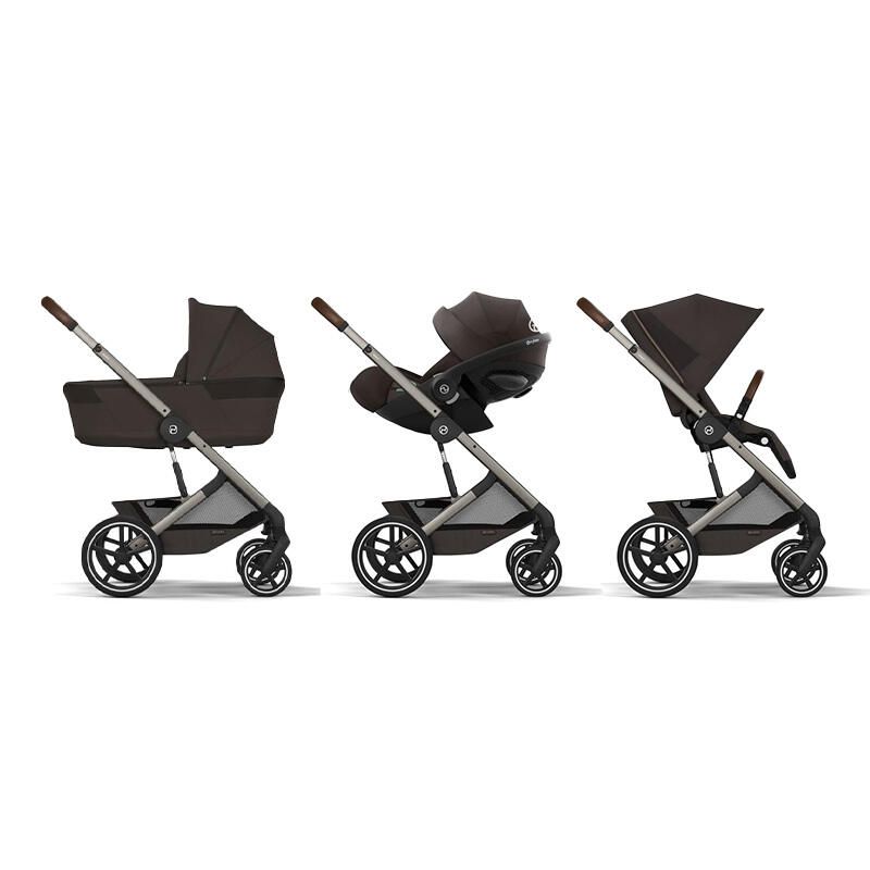 Poussette Trio Balios S Lux 4 + Siège auto Cloud G3 Plus + Nacelle Balios pliable Chocolate Brown - cybex