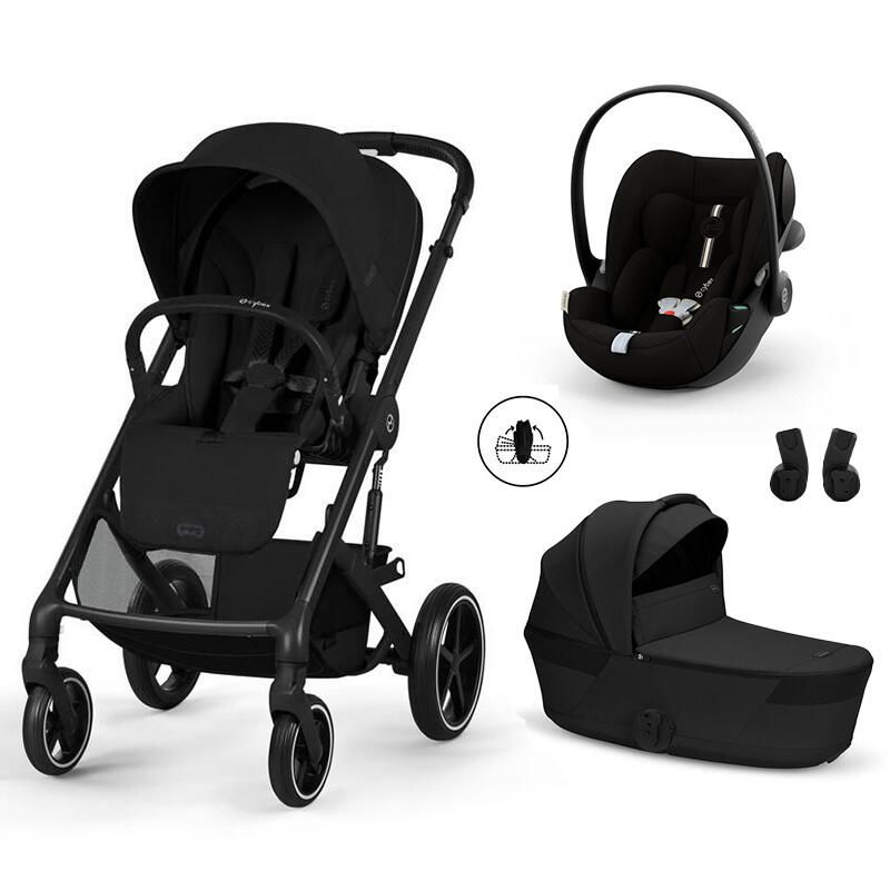 Poussette Trio Balios S Lux 4 + Siège auto Cloud G3 Plus + Nacelle Balios pliable Moon Black - cybex