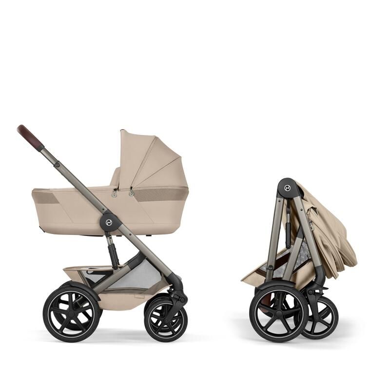 Poussette Duo Talos S Lux 4 + Nacelle pliable Talos Almond Beige - cybex