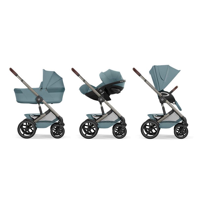 Poussette Trio Talos S Lux 4 + Siège auto Cloud G3 Plus + Nacelle pliable Talos Stormy Blue - cybex