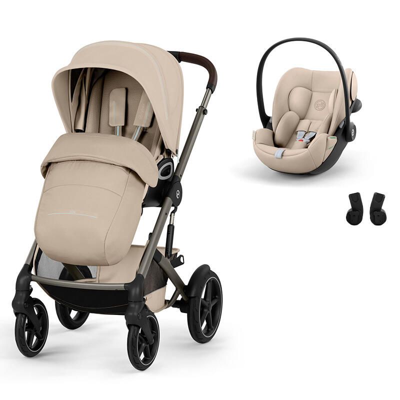 Poussette Duo Talos S Lux 4 + Siège auto Cloud G3 Comfort Almond Beige - cybex