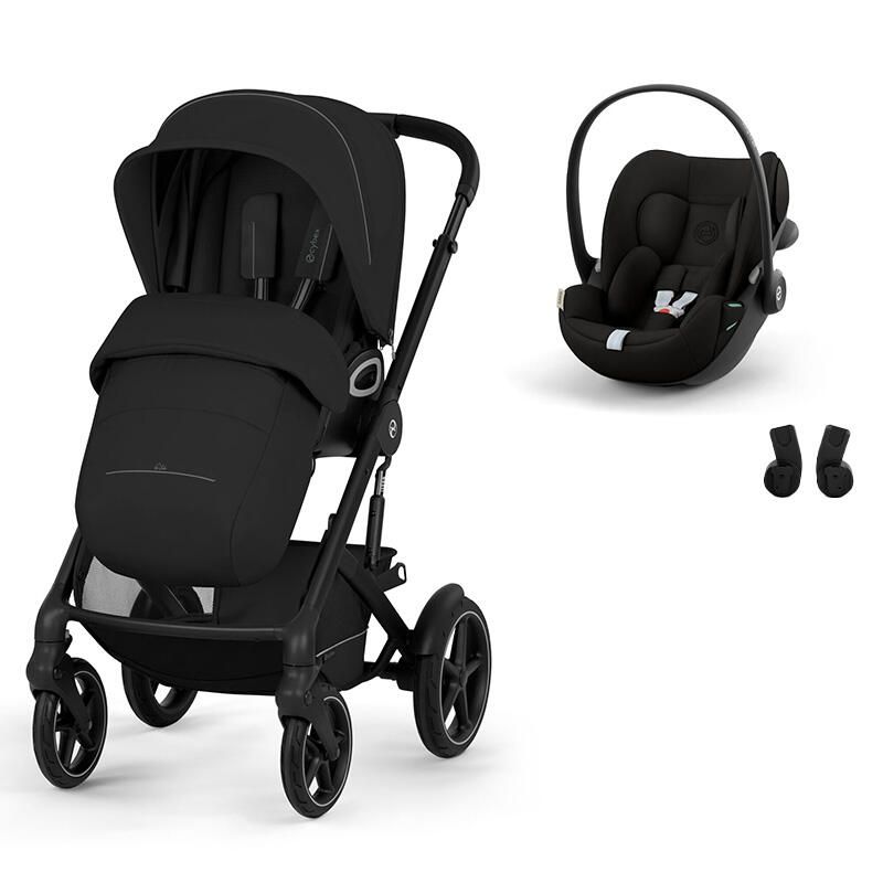 Poussette Duo Talos S Lux 4 + Siège auto Cloud G3 Comfort Moon Black - cybex