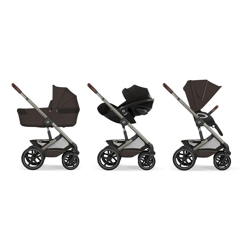 Poussette Trio Talos S Lux 4 + Siège auto Cloud G3 Comfort + Nacelle pliable Talos Chocolate Brown - cybex