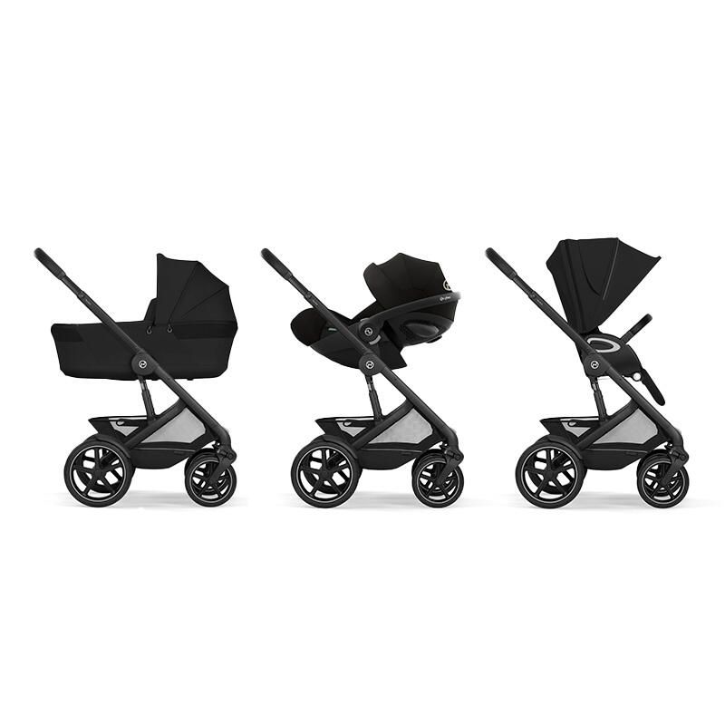 Poussette Trio Talos S Lux 4 + Siège auto Cloud G3 Comfort + Nacelle pliable Talos Moon Black - cybex