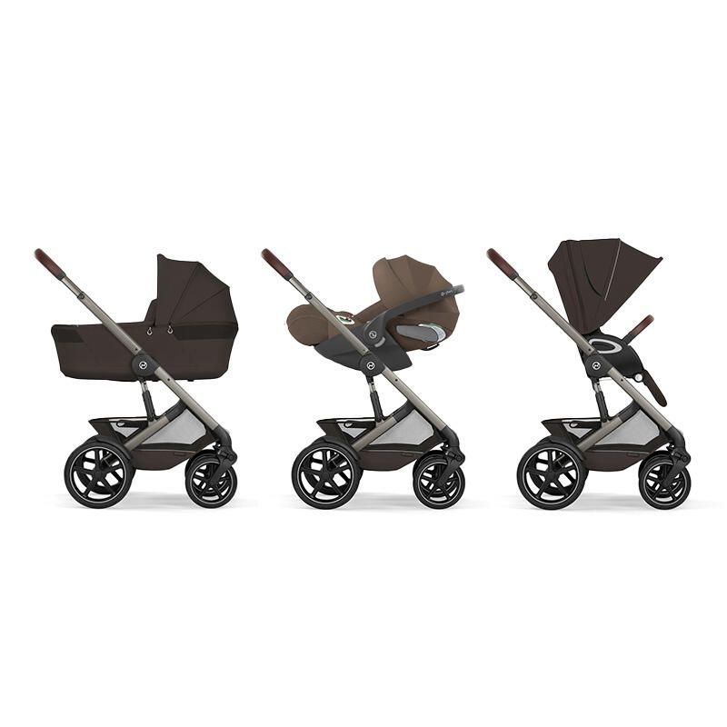 Poussette Trio Talos S Lux 4 + Siège auto Cloud T Plus + Nacelle pliable Talos Chocolate Brown - cybex