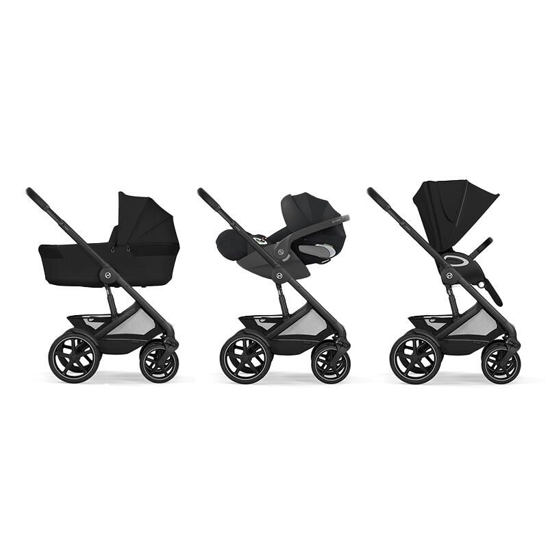 Poussette Trio Talos S Lux 4 + Siège auto Cloud T Plus + Nacelle pliable Talos Moon Black - cybex