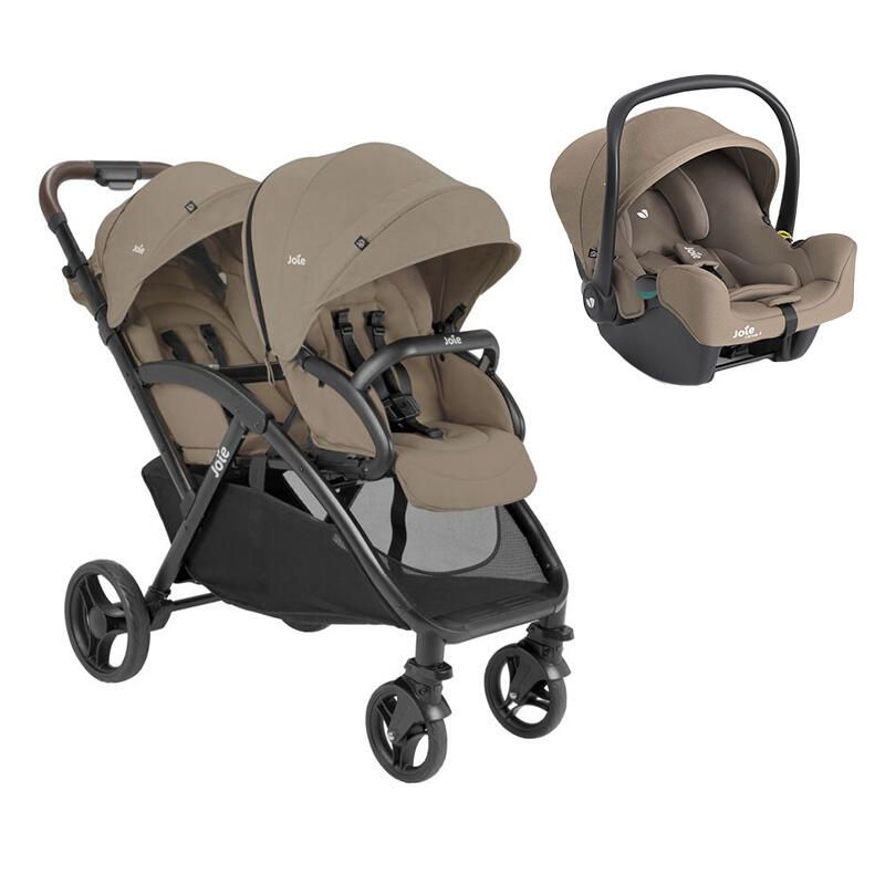 Poussette Duo Evalite Double + Siège auto i-Snug 2 Cashew - joie
