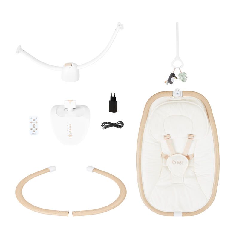 Balancelle électrique Swoon Hoop + Adaptateur secteur Sand - babymoov