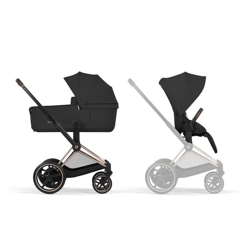 Poussette Duo e-Priam 3 Comfort + Nacelle pliable Rosegold Sepia Black - cybex