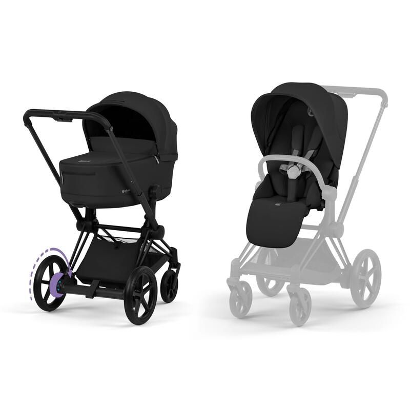 Poussette Duo e-Priam 3 Comfort + Nacelle pliable Matt Black Sepia Black - cybex