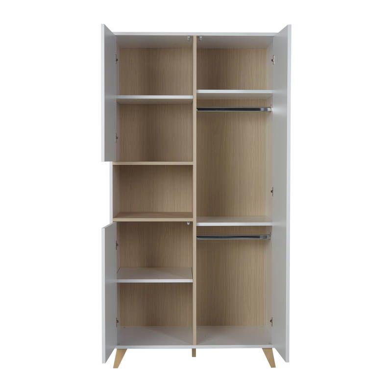 Chambre Trio Loft Blanc Lit bébé 60x120cm + Commode + Armoire - quax