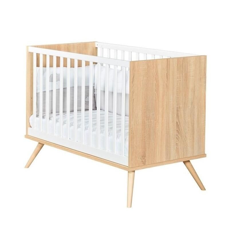 Chambre Duo Seventies Blanc Lit bébé 60x120cm + Commode - sauthon