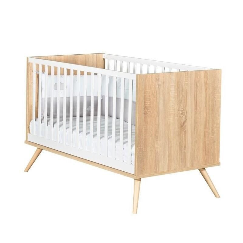 Chambre Trio Seventies Blanc Lit bébé évolutif 70x140cm + Commode + Armoire - sauthon