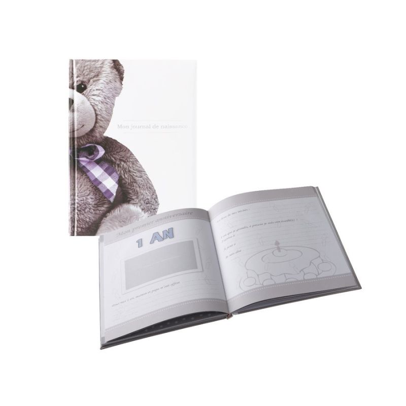 Mon Journal De Naissance Ourson Little Bear Blanc Blanc Domiva - domiva