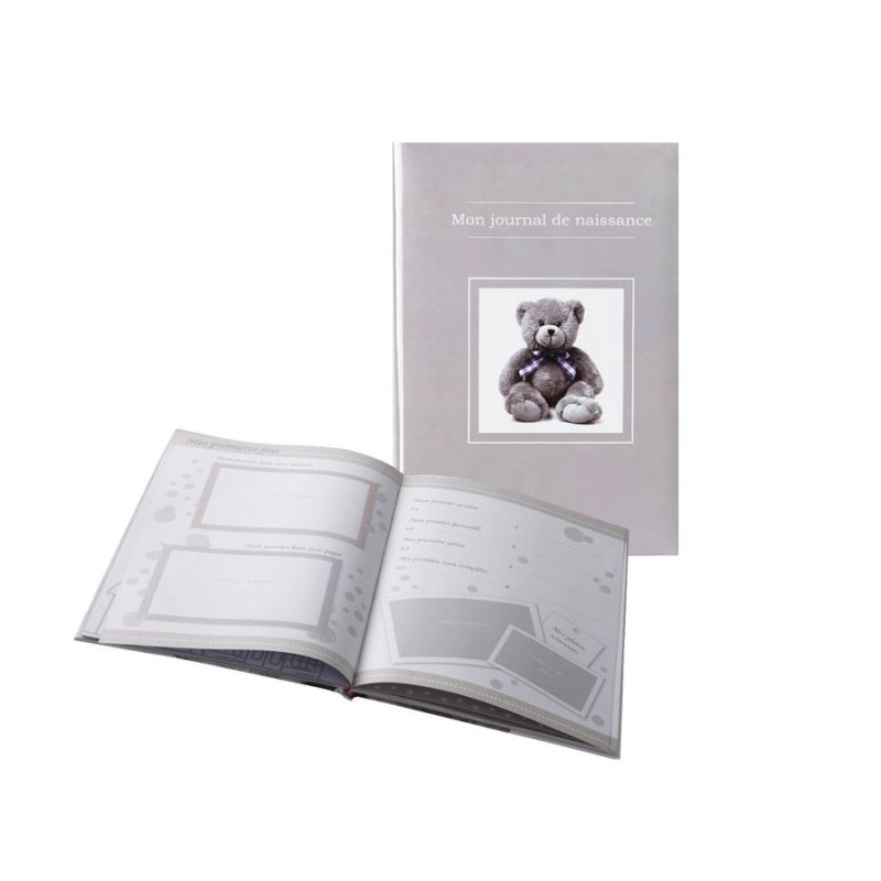 Mon Journal De Naissance Ourson Little Bear Taupe Taupe Domiva - domiva