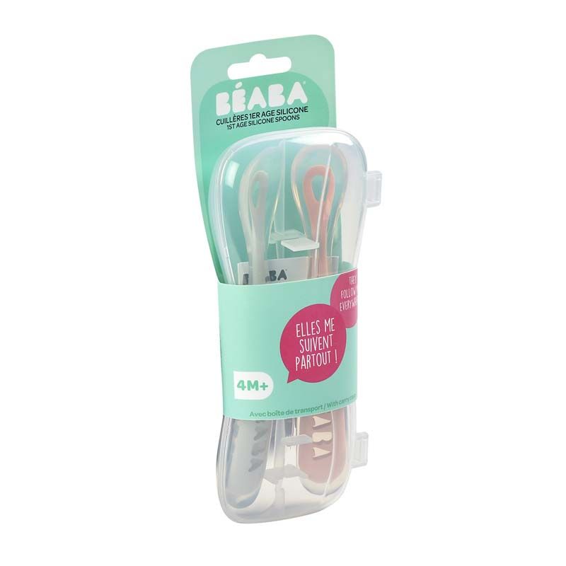 Cuilleres Silicone X2 1er Age Old Pink - beaba