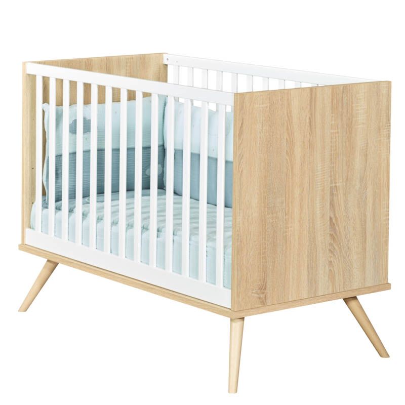Lit bébé 60x120cm Seventies Bois Blanc - sauthon