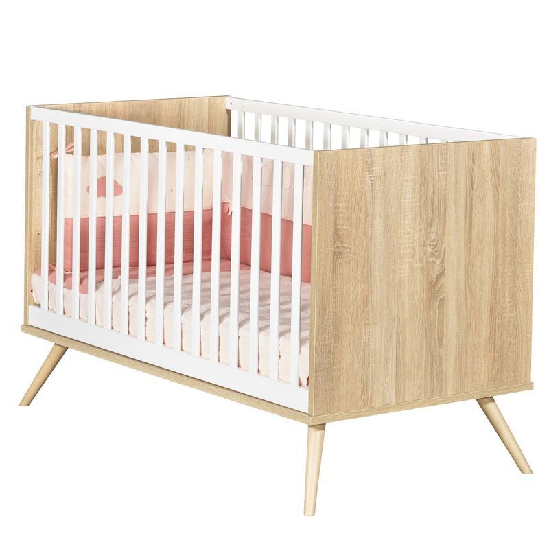 Lit bébé évolutif 70x140cm Seventies Bois Blanc - sauthon