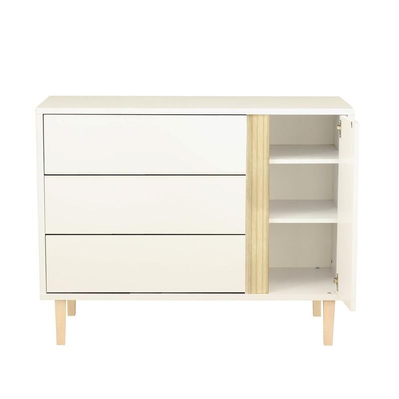 Commode 3 tiroirs 1 porte Paloma Blanc - sauthon