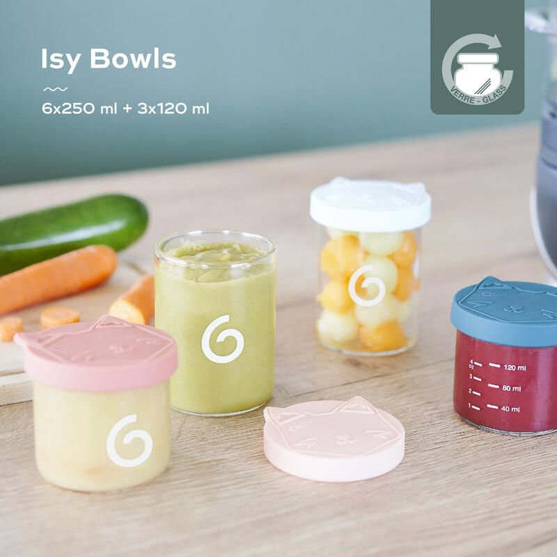 Pots de conservation Isy Bowls en verre - Lot de 9 - babymoov