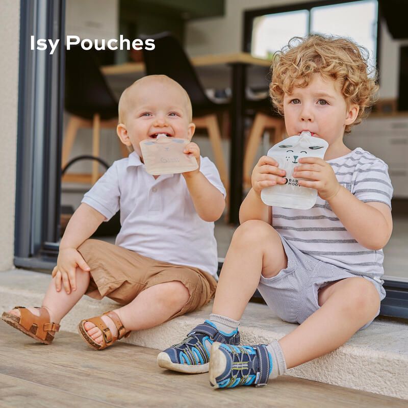 Lot de 20 gourdes réutilisables Isy Pouches 150ml - babymoov