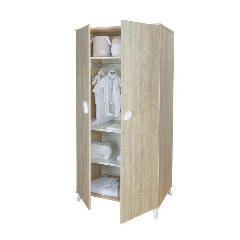 Chambre Trio Eden Lit bébé 60x120cm + Commode + Armoire - sauthon