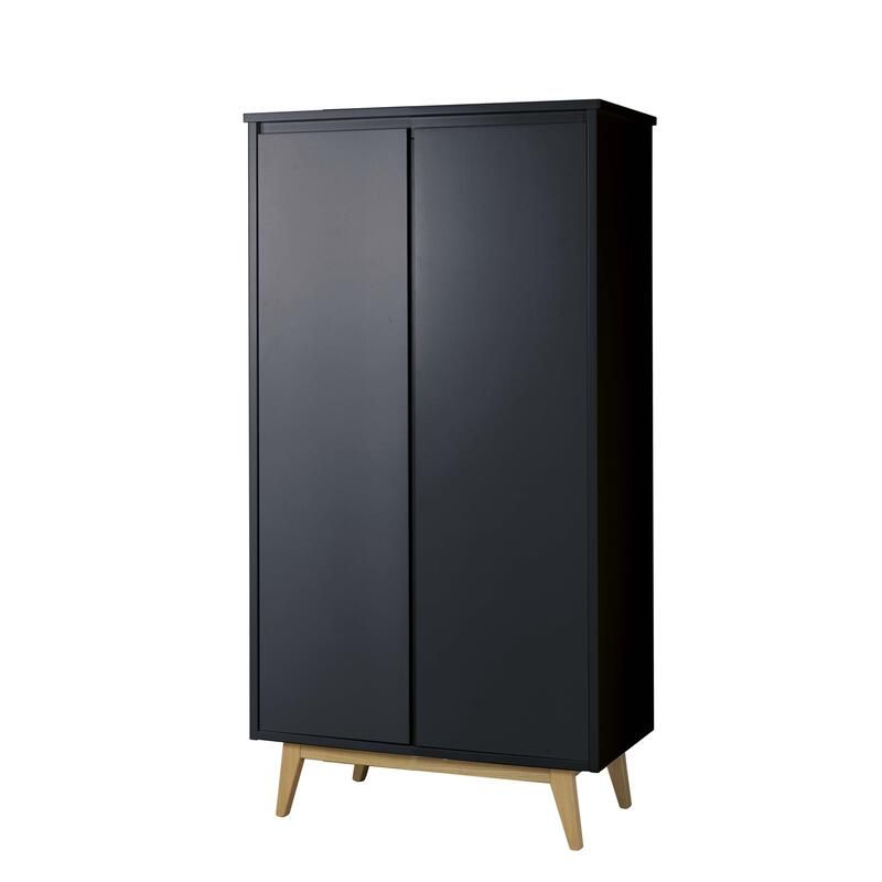 Chambre Trio Pure Noir Lit bébé 60x120cm + Commode + Armoire - pericles