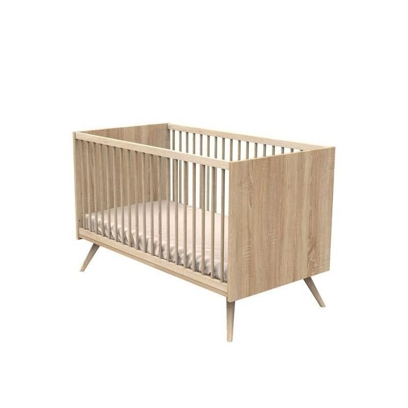 Chambre Trio Seventies Terracotta Lit bébé évolutif 70x140cm + Commode + Armoire - sauthon