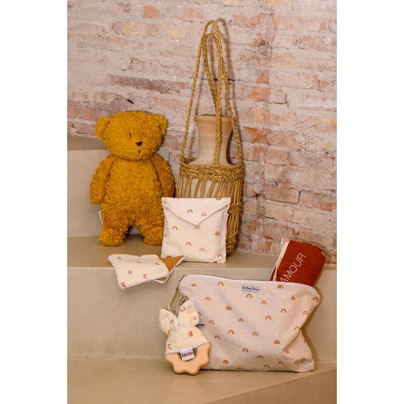 Lingettes Lavables Pochette Assortie Arc-en-ciel/ Camel Multicolore - bb&co