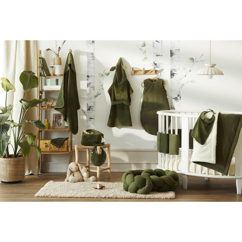 Cape De Bain + Gant Bambou 70x70cm Vert Fougre - bb&co