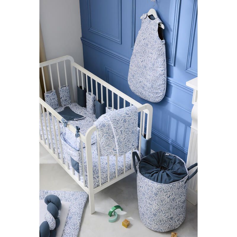 Couverture Luxe Foret Enchantee 70x100cm Blanc Bleu - bb&co
