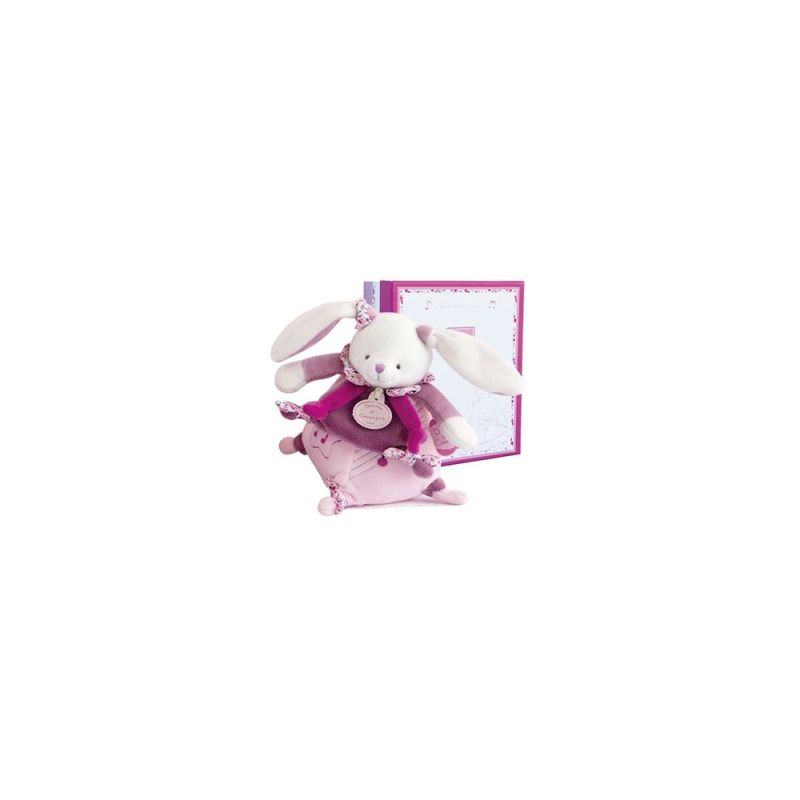 Cerise - Boite A Musique Doudou Iconique 17cm Rose - doudou et compagnie