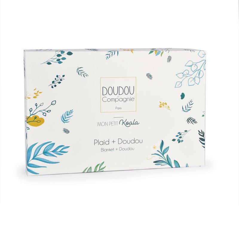 Plaid Et Doudou Yoca Le Koala Doudou Sensoriel 10x70cm Bleu - doudou et compagnie