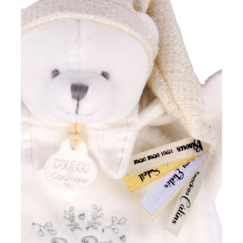Ours Doudou Cape 25cm Blanc Creme - doudou et compagnie