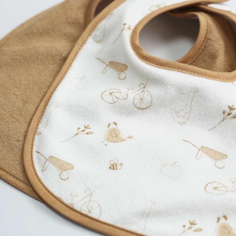 Bavoirs 1er Age - Lot De 6 - Vie A La Ferme Ds 4 Mois Beige/Cru - trois kilos sept