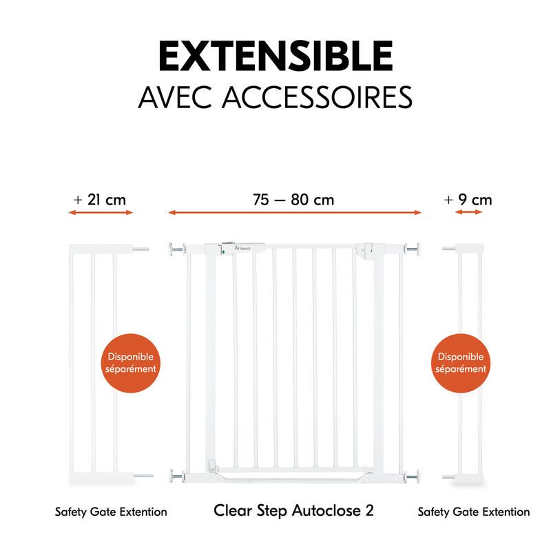Barrière d'escalier Clear Step Autoclose 2 White - hauck