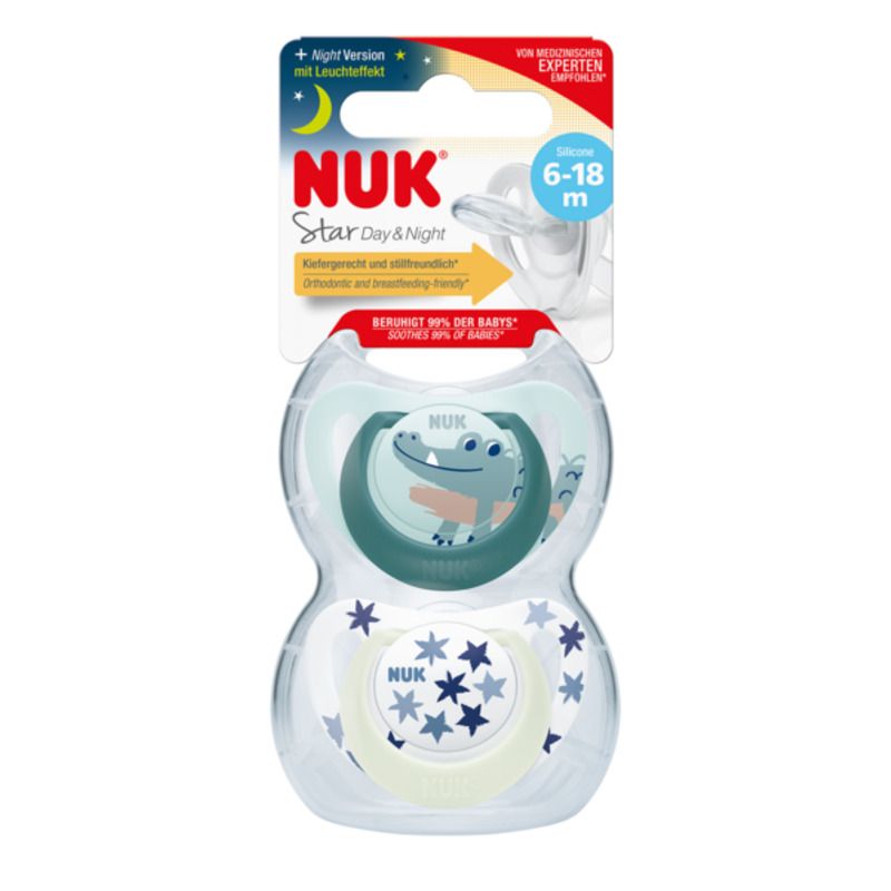 Sucettes X2 6-18m Croco - nuk