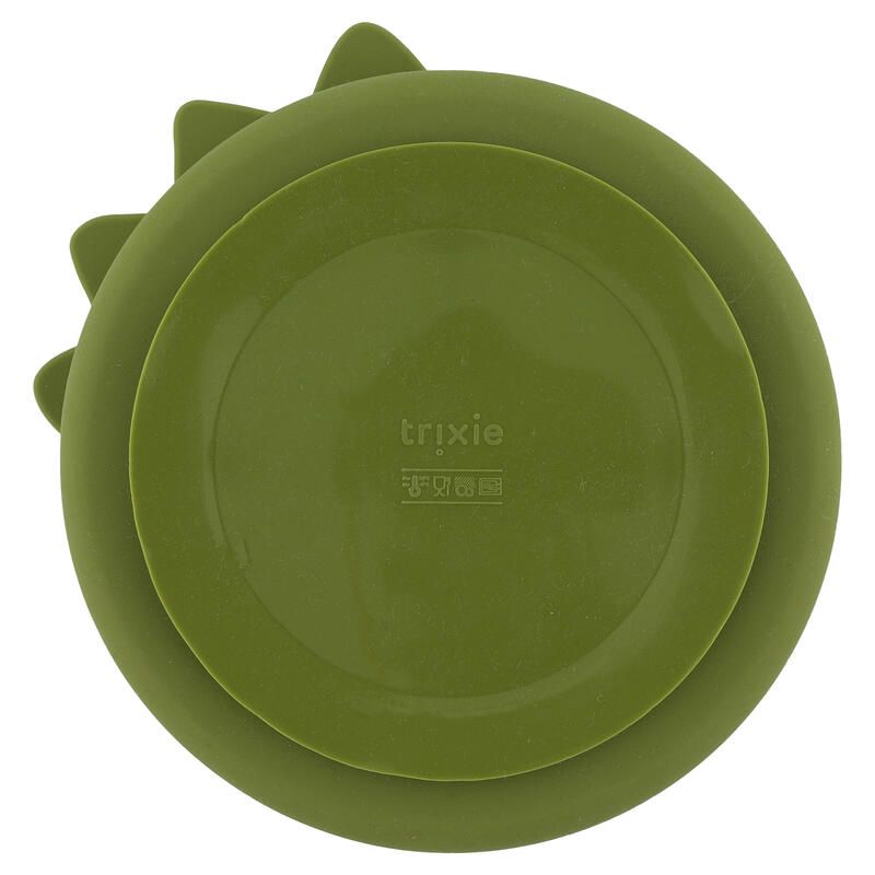 Assiette Avec Ventouse En Silicone Et Compartiments Vert Trixie Mr. Dino - trixie